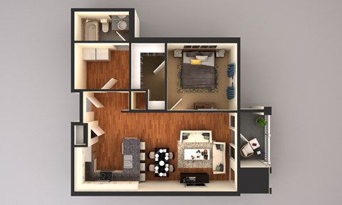 1 bedroom floor plan at Upscale Living at the Grand off 45th, Fargo, 58104